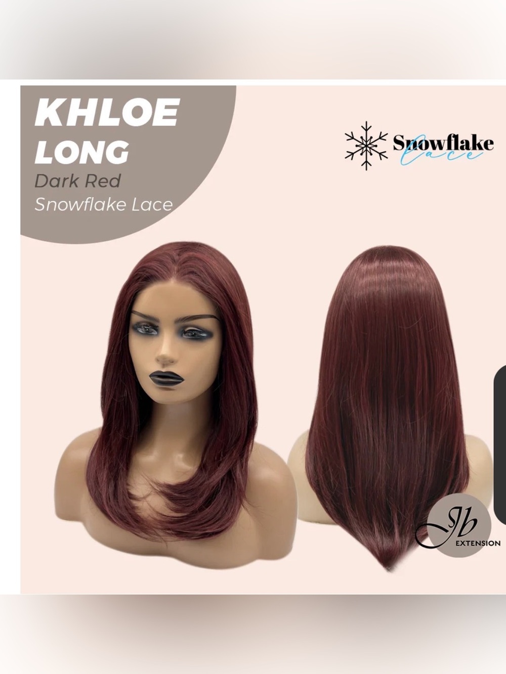 Khloe Long Lace Front Wig - Dark Red